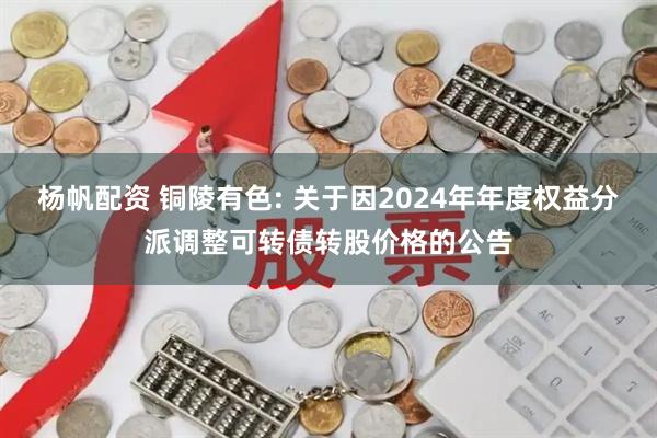 杨帆配资 铜陵有色: 关于因2024年年度权益分派调整可转债转股价格的公告