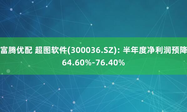 富腾优配 超图软件(300036.SZ): 半年度净利润预降64.60%-76.40%